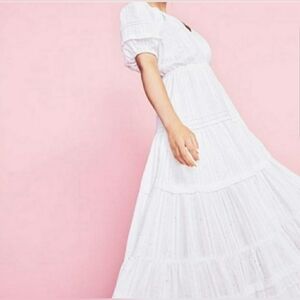 NWT Betsey Johnson Snow White Speckled Women's Dress with Puff Sleeve Si…